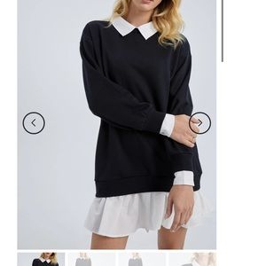 Urban Revivo Black Sweater Shirt Dress